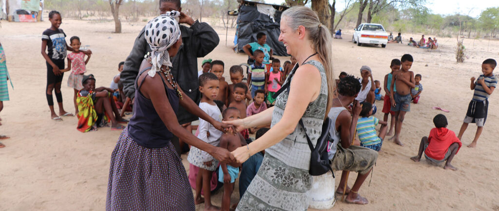 Miriam with Namibian community members